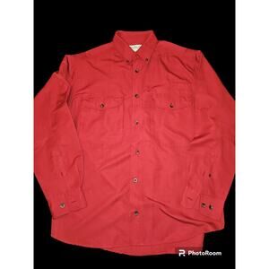 Norm Thompson Long Sleeve Button Up Red Cool Max Alta‎ Size Medium